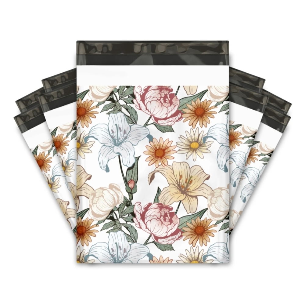 20 10x13 Vintage Floral Polymailers Waterproof